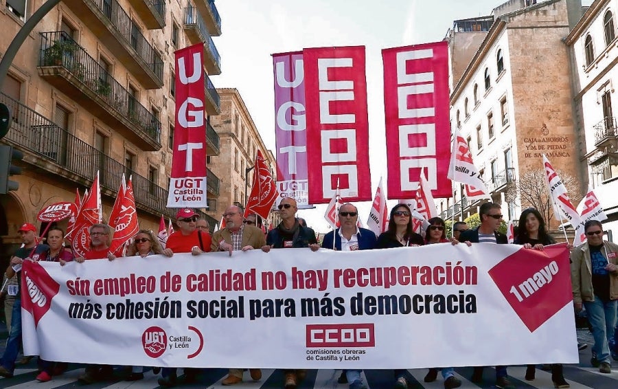 Imagen de la última manifestación del Primero de Mayo en Salamanca. 