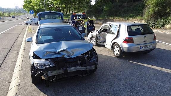 Estado de los vehículos tras el accidente. 