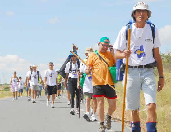 Peregrinos por el Camino de Santiago.