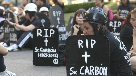 Protesta en Ponferrada en julio del año pasado contra el fin de las ayudas a la minería.  