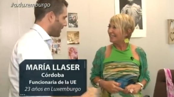 María Llaser durante la emisión del programa