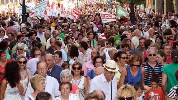 La última marcha masiva convocada por los sindicatos por el Día del Trabajo.