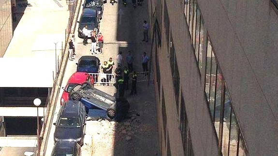 Estado en el que quedó el coche después del accidente. 