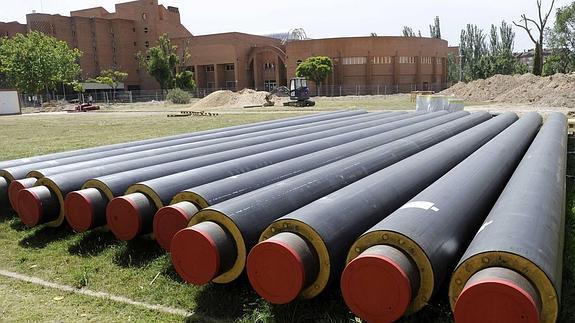 Obras de Instalacion de Calderas de Biomasa en la Facultad de Economicas de la Universidad de Valladolid. 