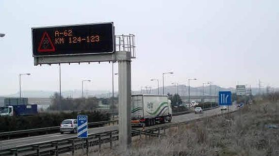 Autovia de Burgos A-62, a la salida de la Ronda Oeste