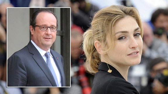 El presidente Hollande y a la derecha Julie Gayet