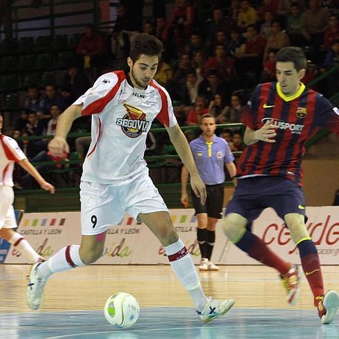 Jorge Jimeno, durante un partido con el Segovia Futsal. 