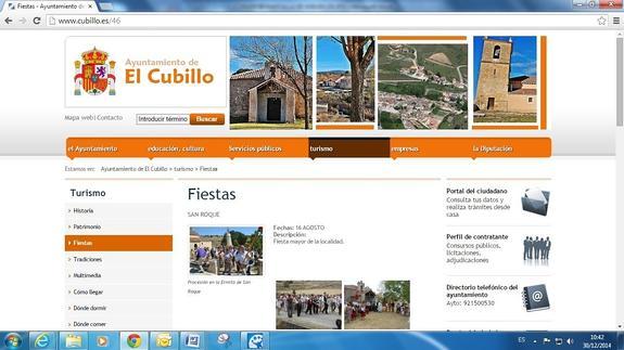 Página web de El Cubillo.El Norte