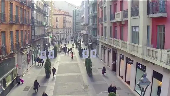 La calle Santiago, desde el aire, como aparece en el vídeo.