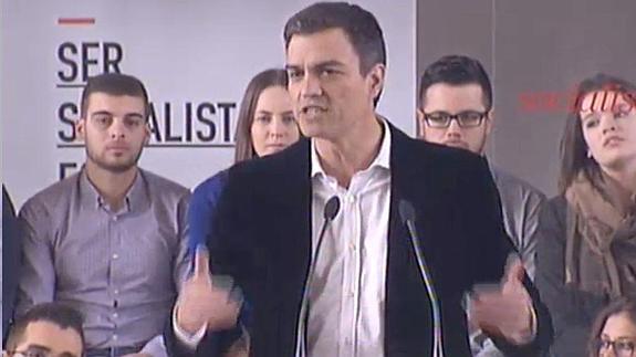 Pedro Sánchez, en León, este domingo. 