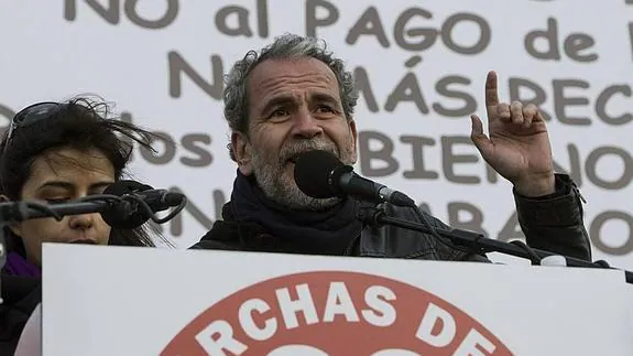 Willy Toledo, en la 'Marcha por la Dignidad' el pasado 22 de marzo en Madrid.