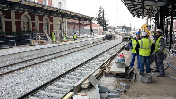 Obras en la estación de Palencia para la llegada del AVE.