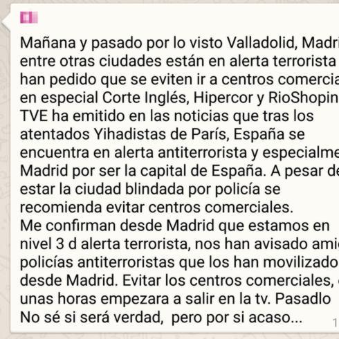 Los falsos mensajes por alerta terrorista en centros comerciales atacan de nuevo