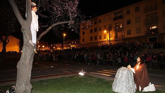 La Oración en el Huerto, anoche, en el parque de tráfico de San José. 