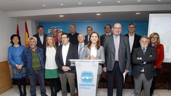 Equipo de gobierno del PP en la Diputación, en la sede popular.