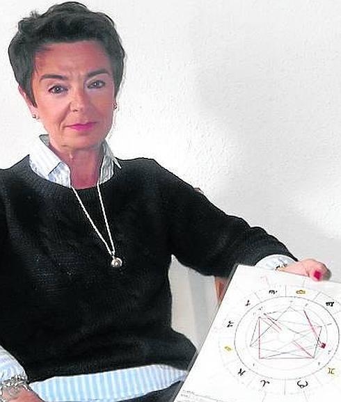 Charo Zato muestra una carta astral.