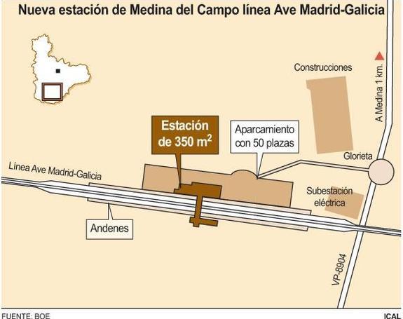 La estación del AVE de Medina supondrá una inversión de 3,5 millones y se construirá en cinco meses