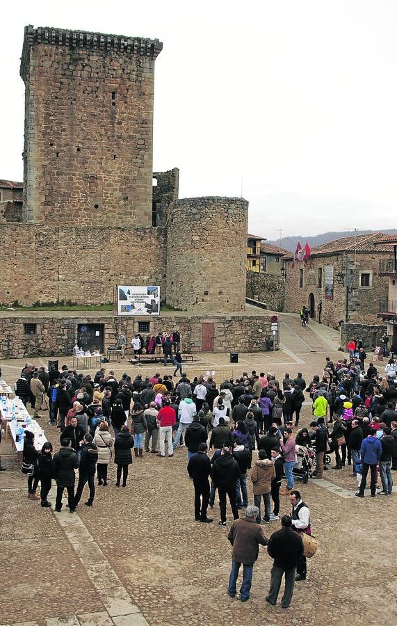Imagen de la protesta por el castillo de Miranda, en febrero de este año. 