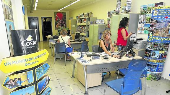 Oficina de una agencia de viaje de Palencia.