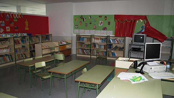 Interior de un aula de un colegio de la provincia. El Norte