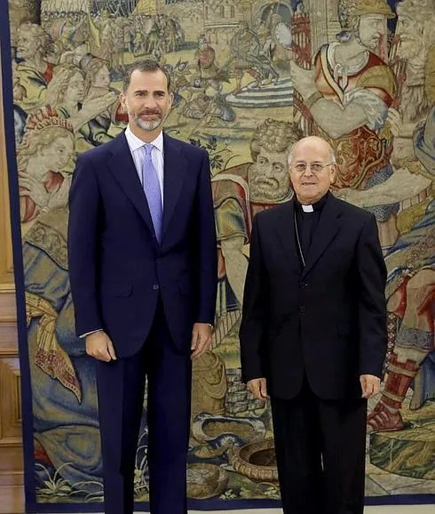El Rey con el cardenal Blázquez, arzobispo de Valladolid