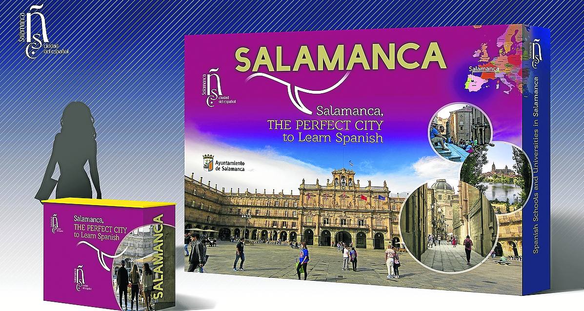 Recreación del estand que llevará Salamanca a la feria de Londres. 