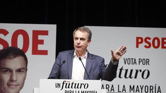 José Luis Rodríguez Zapatero durante el acto en Valladolid.