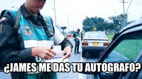 La persecución policial a James Rodrígez, en 'memes'
