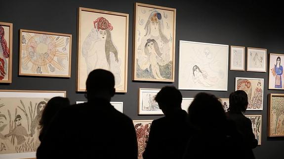 Un grupo de visitantes del Museo Nacional de Escultura. 