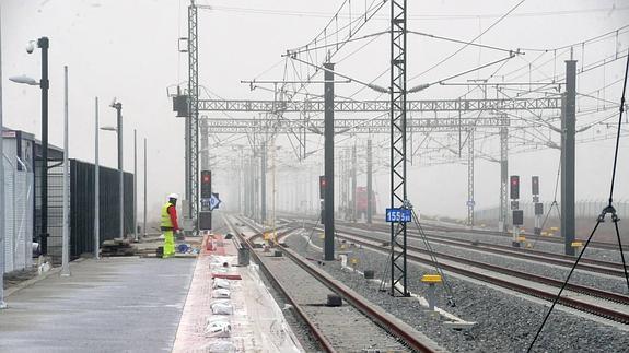 Obras en la estación del AVE de Medina del Campo.