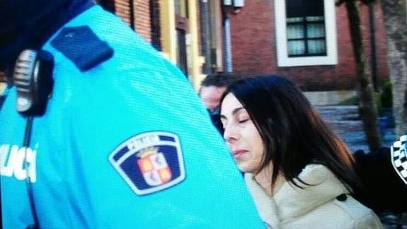 Raquel Gago, a su llegada a la Audiencia.