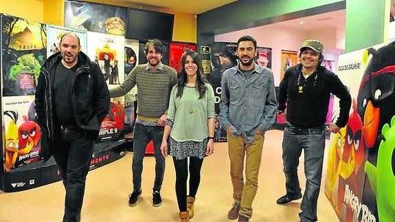 Santiago Samaniego, Guillermo Benet, Esther Frutos, Javier Roldán y Daniel Baracho, ayer en el Auditorio de Medina del Campo. 