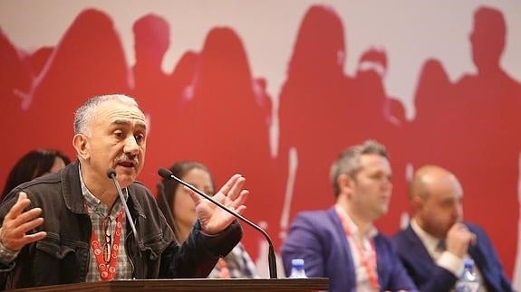 Josep María Álvarez, en el congreso de UGT de Castilla y León. 