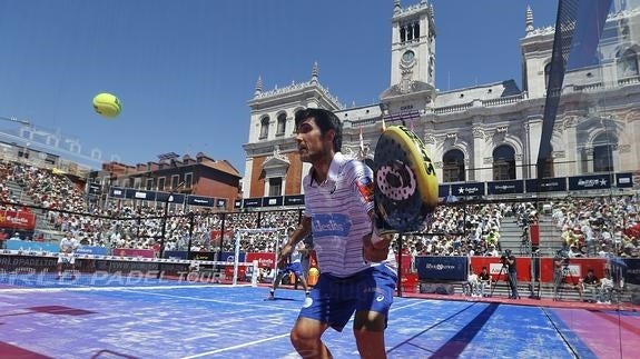 Pablo Lima, durante un partido en la Plaza Mayor. 