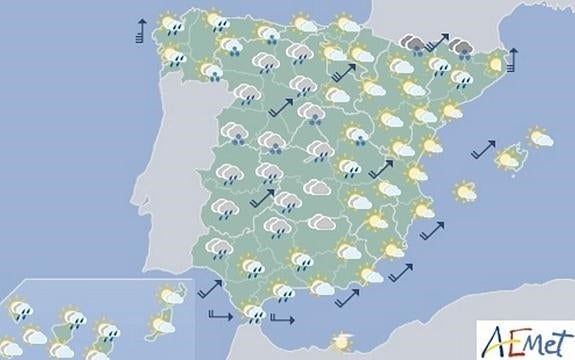 Previsión de la AEMET para hoy lunes.