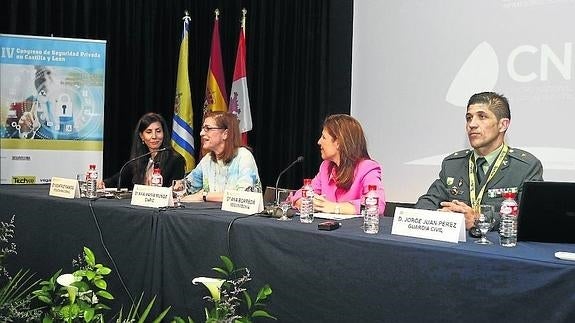 El comandante de la Guardia Civil minutos antes de comenzar su intervención. 
