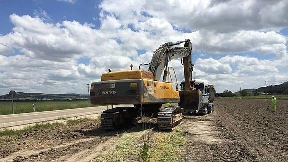 Obras de los nuevos accesos a las instalaciones de Arzuaga