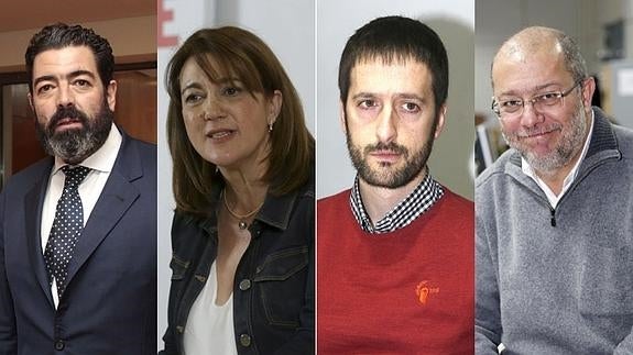 Los candidatos Alberto Gutiérrez (PP), Soraya Rodríguez (PSOE), Juanma del Olmo (Unidos Podemos) y Francisco Igea (Ciudadanos)
