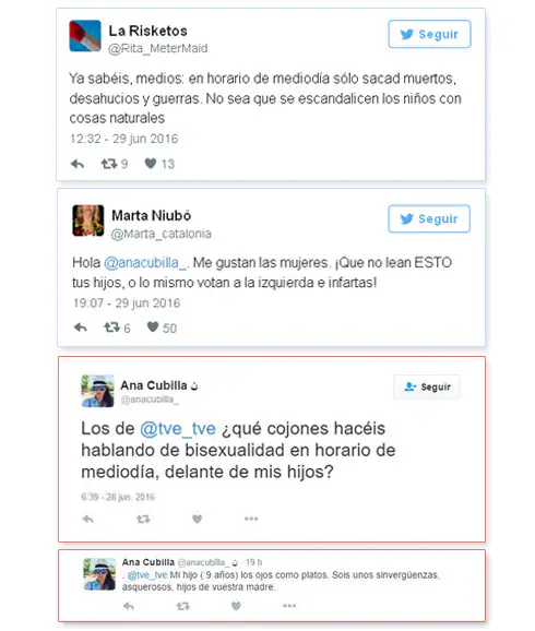 Las protestas en Twitter de una madre homófoba se vuelven contra ella