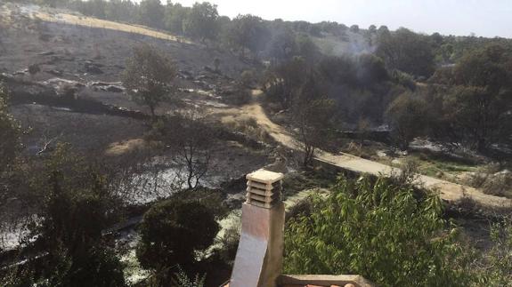 Las llamas quedaron a escasos metros de las primeras viviendas de la localidad.