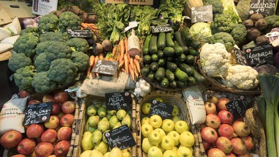 Frutas y verduras en un supermercado de Madrid.