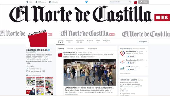Página de Twitter de El Norte de Castilla, @nortecastilla.