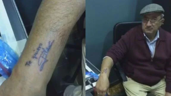 El abuelo que se tatuó el nombre de su mujer fallecida