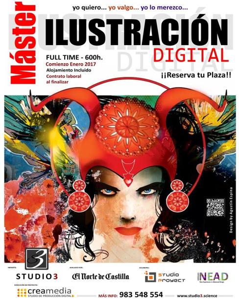 Cartel del Máster en Ilustración Digital.