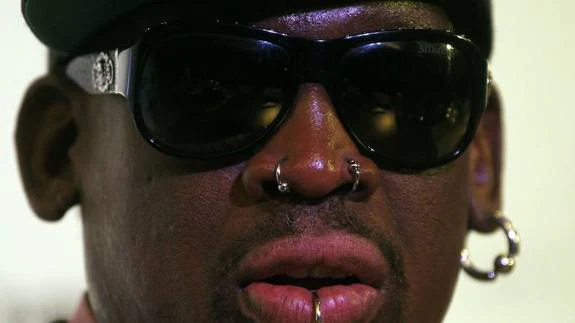 Dennis Rodman en una conferencia en Argentina en 2014.