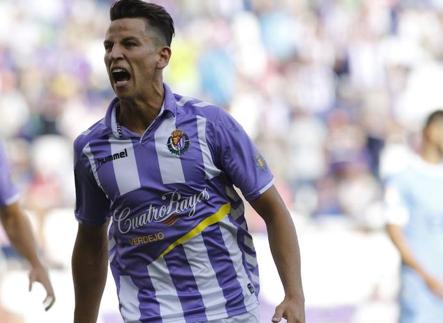 Lichnovsky celebra su gol ante el Girona en Zorrilla. G. VILLAMIL