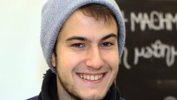 Luis Iván Cuende, este jueves, en la charla que ha ofrecido en el instituto de El Espinar. 