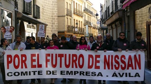 Manifestación enen defensa de la permanencia de la factoría. 