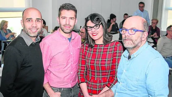 Luis Madrid, José Luis Sánchez, Virginia Carrera y Xavier Rubio, ayer en El Charro. 