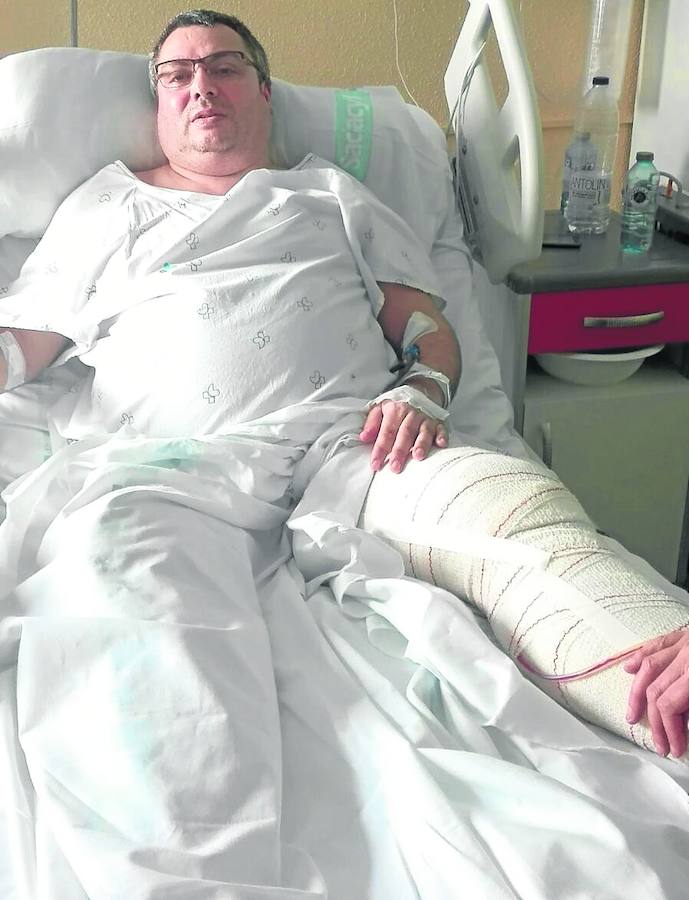 Nicolás Calvo en una imagen tomada ayer en el Complejo Hospitalario de Salamanca.